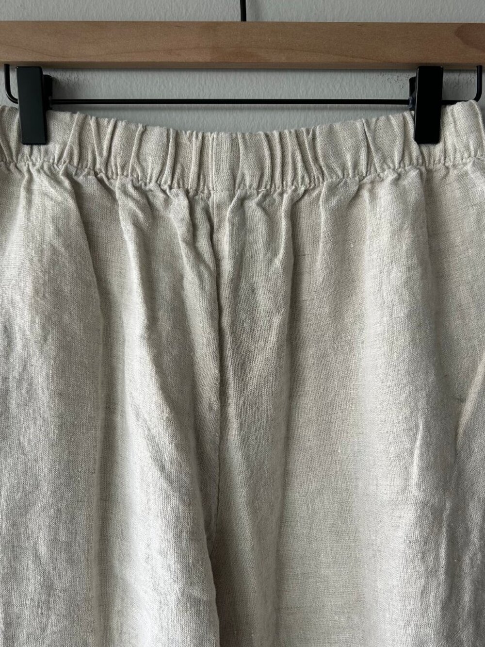 Reformation Fernando Linen Wide Leg Pant Oatmeal Elastic Waistband Size M Women - Picture 6 of 11